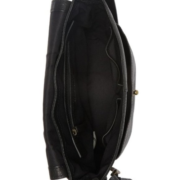 LUCKY BRAND Rela Large Crossbody Bag Black Leather Calf Hair New - Picture 9 of 12